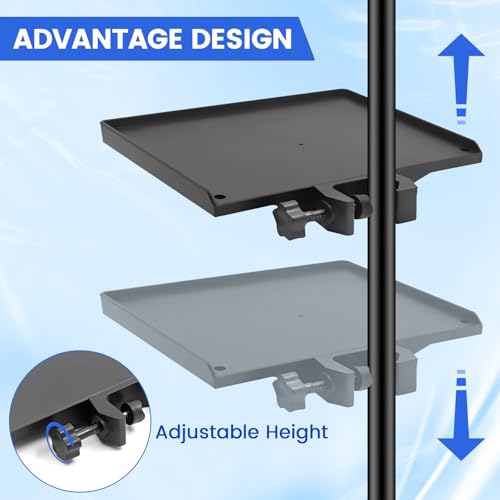 Sound Card Clip On Tray, Microphone Stand Tray, Multi functional Live Streaming Pole mount shelf sheet music Stand Clamp percussion table karaoke mic stand accessories -S-8X6inch - size: 200*140mm