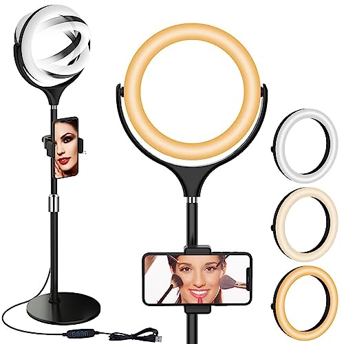 8 inch Desk Ring Light with Stand for for Video Conference,Adjustable Zoom Lighting for Computer, Circle Light for Video Recording, Video Calls, Online Class, Live Streaming, Podcast