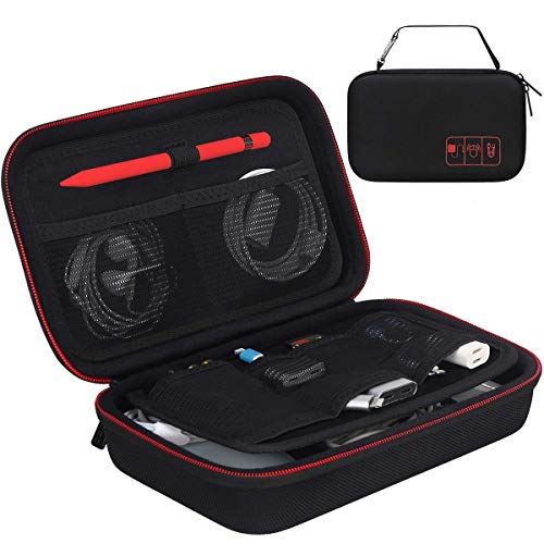 Canboc Hard Travel Electronic Organizer Case for MacBook Power Adapter Charger, Cable, Mouse Power Bank, Apple Pencil, USB Flash Disk, SD Card, Small Portable Accessories Bag, Black - color: Black