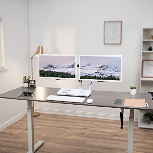 VIVO Glass 16 x 7 inch Dry Erase Board with Storage, Desktop Whiteboard Organizer with Hidden Compartments and Device Slot, DESK-WB16A - color: White