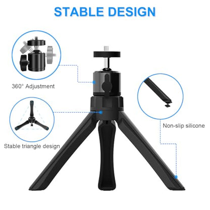 JCWINY Mini Projector Stand - Table Top Tripod with Tilt Angle Adjustable Small Tripod for Projectors, Cameras, DSLR, Smartphones