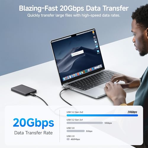 Cable Matters 20Gbps USB C to USB C Monitor Cable - 6ft / 1.8m, Supports Up to [8K@30Hz / 4K@120Hz Video, 240W Charging, 20Gbps Data Transfer], USBC Video Cable, Works with CarPlay, Android Auto - size: 6 ft