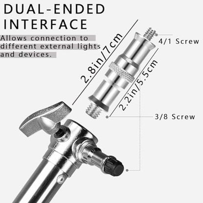 4 Pieces Standard 1/4 to 3/8 inch Metal Male Convertor Threaded Screw Tripod Adapter Spigot Stud for Flash Holder, Studio Light Stand, Ball Head, Hotshoe/Coldshoe Adapter, Wireless Flash Receiver - size: Silver (4)