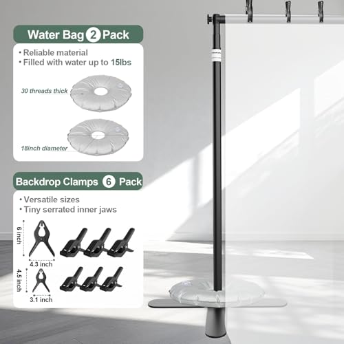 EMART Pipe and Drape Backdrop Stand Kit 8.5x10ft, Heavy Duty Back Drop Adjustable Stand with X-Shaped Base, Metal Background Frame for Parties Wedding Birthday Decoration Photography Photo Booth Video - size: 8.5×10FT