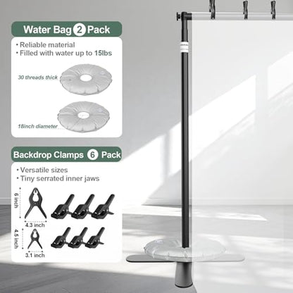 EMART Pipe and Drape Backdrop Stand Kit 8.5x10ft, Heavy Duty Back Drop Adjustable Stand with X-Shaped Base, Metal Background Frame for Parties Wedding Birthday Decoration Photography Photo Booth Video - size: 8.5×10FT