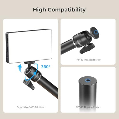 SMALLRIG Camera Desk Mount, Overhead Camera Arm Stand for Desk with 360° Ball Head,for DSLR Cameras, Cell Phones, Lights, Microphones