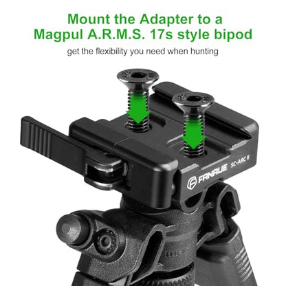 FANAUE ARCA-Swiss Bipod Adapter, ARCA-Swiss Quick Release, Arca Tripod Mount for Fanaue Tripod Heads