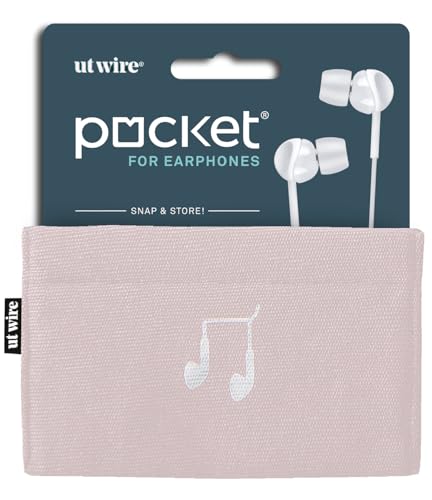 UT Wire Pocket Snap & Store Earphone Case Pouch, Pale Pink with Solid Grey Interior - color: Pale Pink, size: Earbud Case