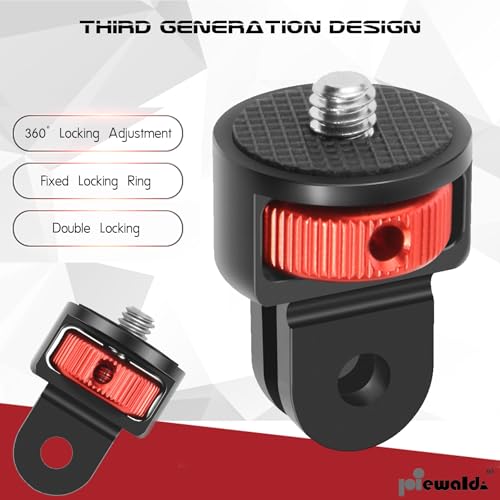 Niewalda Aluminum Tripod Adapter,1pcs ¼-20 Conversion Adapter Mounts, Compatible with GoPro Action Cameras/ Insta360 X3/ Sjcam/Action Camera and Other Standard 1/4 inch Mount Adapter Accessories