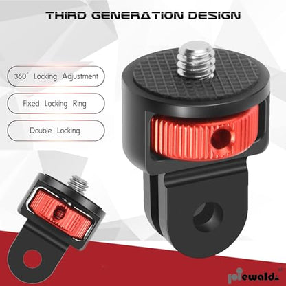 Niewalda Aluminum Tripod Adapter,1pcs ¼-20 Conversion Adapter Mounts, Compatible with GoPro Action Cameras/ Insta360 X3/ Sjcam/Action Camera and Other Standard 1/4 inch Mount Adapter Accessories