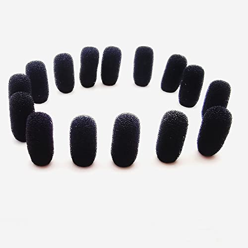 15 Pack Mini Lavalier Foam Cover Windscreen for Countryman E6 and Other Headset Lapel Microphones (Black) - color: Black
