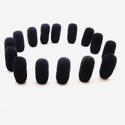 15 Pack Mini Lavalier Foam Cover Windscreen for Countryman E6 and Other Headset Lapel Microphones (Black) - color: Black