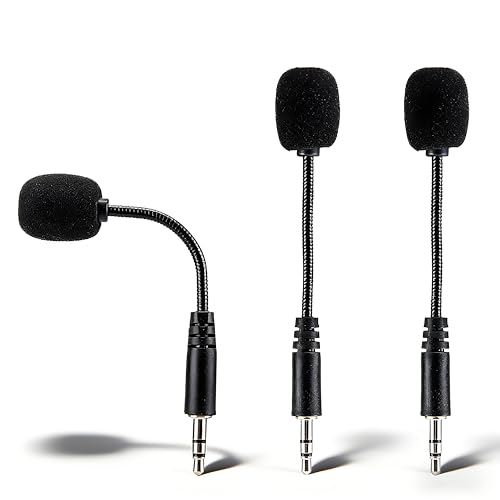 3PCS Mini Microphone, 3.5mm Jack Mini Gooseneck Microphone, Adjustable Flexible Extended Small Mic Replacement for Computer Mobile Phone Radio TV and Conference