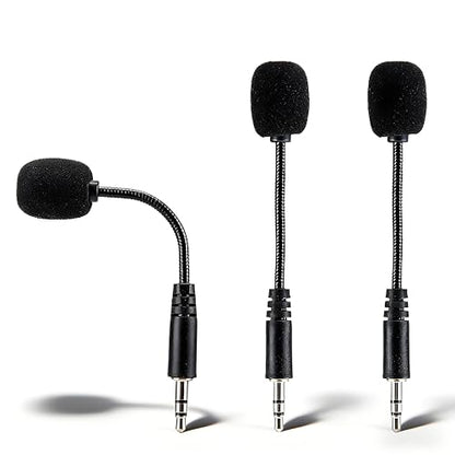 3PCS Mini Microphone, 3.5mm Jack Mini Gooseneck Microphone, Adjustable Flexible Extended Small Mic Replacement for Computer Mobile Phone Radio TV and Conference