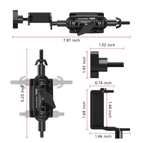 T Post Trail Camera Mount, T-Post Trail Camera Holder with 360° Adjustable Ball Head, Tool-Free 1/4"-20 Game Camera Mounting Bracket for Hunting, Wildlife, Farm Security, 4 Packs