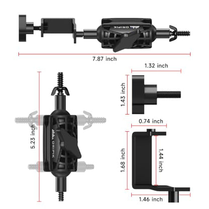 T Post Trail Camera Mount, T-Post Trail Camera Holder with 360° Adjustable Ball Head, Tool-Free 1/4"-20 Game Camera Mounting Bracket for Hunting, Wildlife, Farm Security, 4 Packs