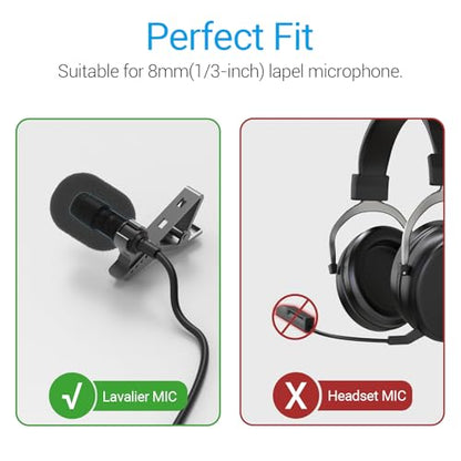 Cubilux Foam Cover for Lavalier Lapel Microphone, Windscreen for Mini Clip-On Lav MIC, 10-Pack 10mm - color: Foam Cover, 10-Pack