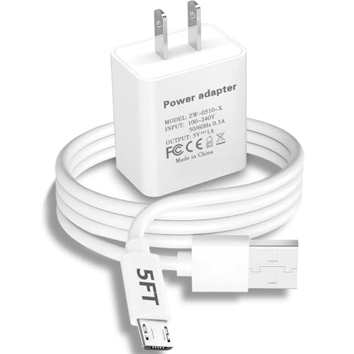 Kids Camera Charger, 5V1A Wall Charger with 5FT USB to Micro USB Charging Cable, Compatible Goopow Gofunly Hangrui Kids Digital Instant Print Camera Toys & Toddler Cameras 5v 1a Power Adapter White - color: white+micro usb cable
