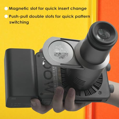 CX100 Mini Optical Snoot Gobos Accessories with ZY Mount Adapter, Spotlight Attachment Shape Light Compatible with ZHIYUN Molus X100,CX100,GodoxG ML100BI,ML100R - size: Bowens Mount Max