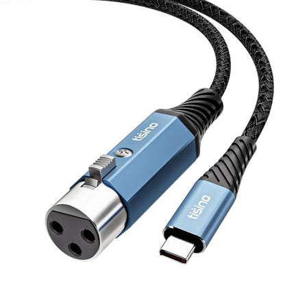Tisino XLR to USB C Microphone Cable, Upgraded Hi-Fi Audio Recording Cable USB C Microphone Cable for Dynamic Microphones/Recorder/Laptop/Tablet, 0.5m/1.6ft - size: 0.5 m