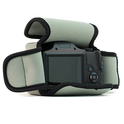 MegaGear ''Ultra Light'' Neoprene Camera Case Bag with Carabiner for Canon PowerShot SX540 HS, SX530 HS, Canon PowerShot SX420 is, SX410 is Digital Cameras (Grey) (MG507), PU Leather - color: Grey