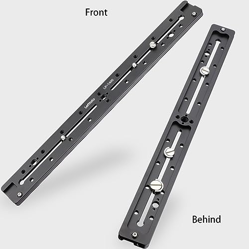 LEFTFOTO 400mm Lengthened Quick Release Double Dovetail Slide Rail Universal QR Plate, with ARRI Locating Hole, 1/4" & 3/8" Threads, Cold Shoe - for DSLR Camera Tripod Ballhead - size: 400mm