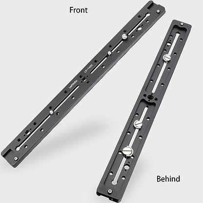 LEFTFOTO 400mm Lengthened Quick Release Double Dovetail Slide Rail Universal QR Plate, with ARRI Locating Hole, 1/4" & 3/8" Threads, Cold Shoe - for DSLR Camera Tripod Ballhead - size: 400mm