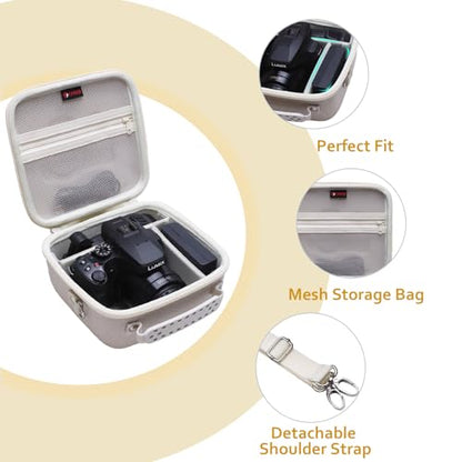 XANAD Hard Camera Case Bag Compatible with Canon EOS Rebel T7/ T100/ R50/ R50 V/RP/ R8/ R6 Mark II/ R7/ R10 DSLR Mirrorless Cameras, for Canon Sony Kodak Panasonic Nikon DSLR Mirrorless Camera, Cream - color: Cream