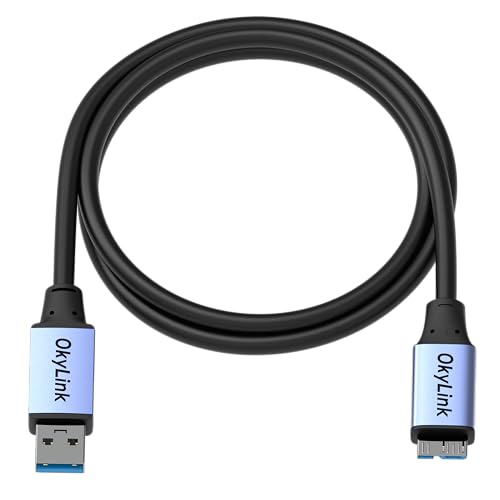 OkyLink USB 3.0 A to Micro-B Cable, Male to Male, 5Gbps 3ft | 1M, 3.2 Gen 1, for External Hard Drive HDD SSD - color: Gray USB3.0, size: 3ft (1m)