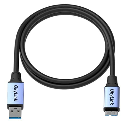 OkyLink USB 3.0 A to Micro-B Cable, Male to Male, 5Gbps 3ft | 1M, 3.2 Gen 1, for External Hard Drive HDD SSD - color: Gray USB3.0, size: 3ft (1m)