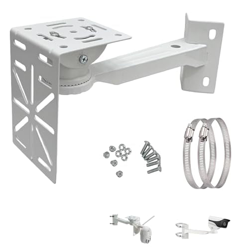 L-Shape Dome Camera Bracket, Wall Ceiling Mount for Security Dome Cameras, Wall Mount,Corner (Vertical Pole Bracket+Hoop 7.8 in )
