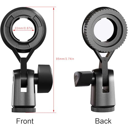 Condenser Microphone Holder Standard Interface Thread Compatible with Stand Devices With 3/8 Conversion Nut Short Video Mic Clip Ferrule For 0.9-inch Portable Shockproof Microphone Stands