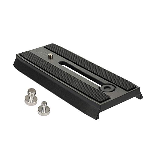 Cayer QR120 Tripod Fluid Head Quick Release Plate Replacement with 1/4 inch and 3/8 inch Mounting Screws for K3 K6 H4 H6 H8 K10 Fluid Head, 501PL Style Plate Replacement
