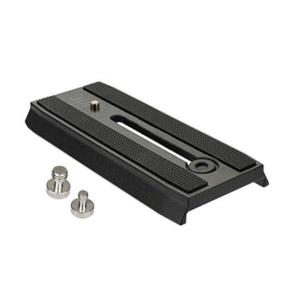 Cayer QR120 Tripod Fluid Head Quick Release Plate Replacement with 1/4 inch and 3/8 inch Mounting Screws for K3 K6 H4 H6 H8 K10 Fluid Head, 501PL Style Plate Replacement