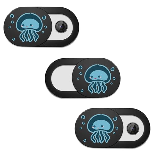 SIREG Webcam Cover Ultra Thin - Web Camera Cover fits Laptop,Tablet,PC,Computer, Smartphone, Protect Your Privacy and Security,Strong Adhesive (Jellyfish B- 3 Pack) - color: Jellyfish B- 3 pack