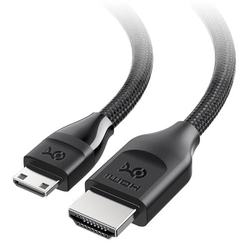 Cable Matters 48Gbps 8K Mini HDMI to HDMI 2.1 Cable - 6.6ft, Supports 8K@60Hz / 4K@240Hz with HDR, MiniHDMI Cable Works with DSLR Camera, Camcorder, Portable Screen/Monitor and Raspberry Pi Zero - size: 6.6 Feet