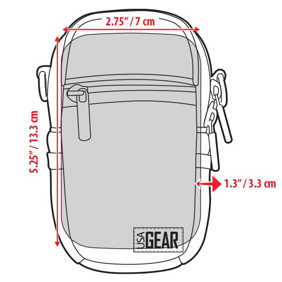 USA Gear Compact Camera Case Point & Shoot Camera Bag with Accessory Pockets, Rain Cover & Shoulder Strap Works W/Sony CyberShot, Canon PowerShot ELPH, Nikon COOLPIX, Olympus & More - color: Black
