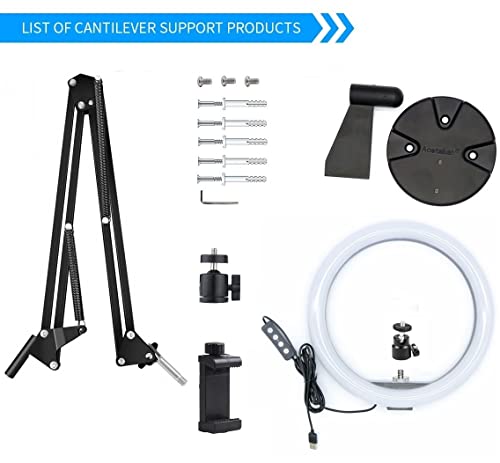 Webcam Ring Light Wall Mount, 10'' Streaming Light with Folding Arm Wall Holder Compatible with Logitech C920s StreamCam Brio C930 C922x C925e C615 webcams