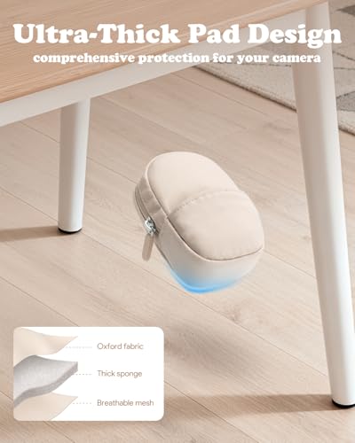 Soft Camera Case Compatible With Kodak Pixpro FZ45 FZ55 & Camkory FHD 1080p,Lightweight Digital Camera Carrying Case With Extra SD Cards Storage, Protective Travel Bag - Perfect Gifts, Beige - color: Beige