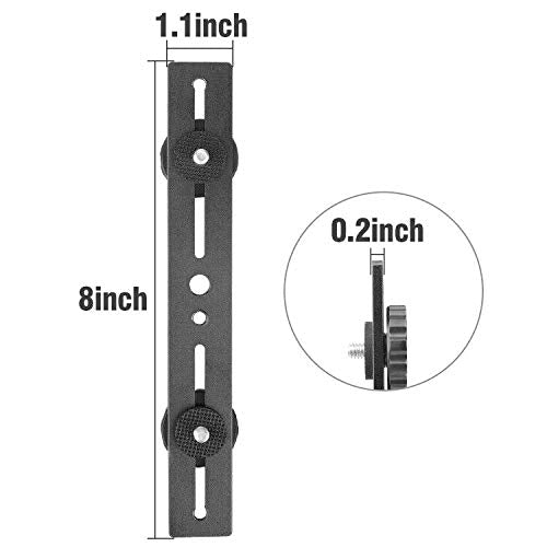 Dual Flash Bracket,Chromlives Dual Tripod Mount Bracket,1/4" Dual Camera Mount Flash Extension Bar,8" Dual Tripod Bracket for Camera,LED Light,DSLR Camera,Tripod,Flash Light(2 Pack) - color: Tripod Bracket