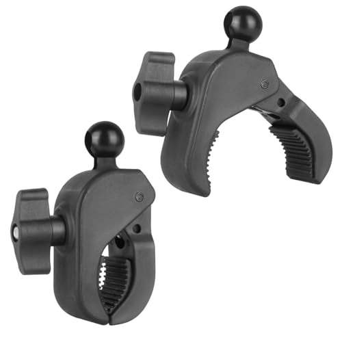 2 Pack Handlebar Clamp Mount Base with 17mm Ball Head Joint Tripod Mount Clamp with 17.4mm Ballhead for Selfie Ring Light Phone Clip Photography Light Stand Microphone Stand Floor Mic Stand