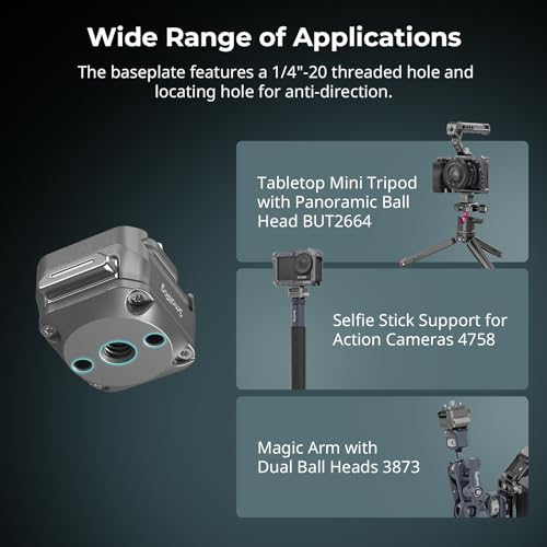 SmallRig HawkLock H21 QR Mount Plate Dual-Directio NATO Rail | Anti-Deflection 1/4"-20 Screw, holds up to 11lb for cameras, monitors, action cameras
