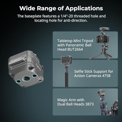SmallRig HawkLock H21 QR Mount Plate Dual-Directio NATO Rail | Anti-Deflection 1/4"-20 Screw, holds up to 11lb for cameras, monitors, action cameras