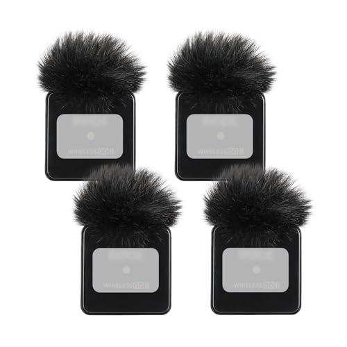 4PCS Windscreen/Pop Filter for Rode Wireless Go II (2nd Gen) Microphones - Furry Mic Cover for Wind & Ambient Noise Reduction (Rode Wireless Go II, Black) - color: 4PCs-Black, size: Rode Wireless Go II