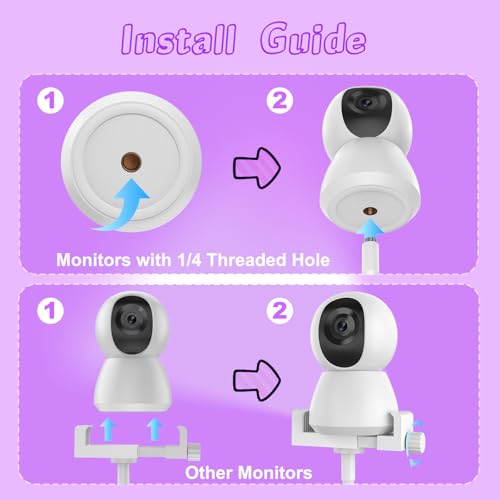 Baby Monitor Mount - Universal Adjustable Monitor Flex Stand for Hello Baby, Nanit Pro, Infant Optics, VTech & Most Baby Monitors - Detachable Arm Camera Clip Mount with Cute Stickers for Crib - size: Monitor Mount + Sticker Pack