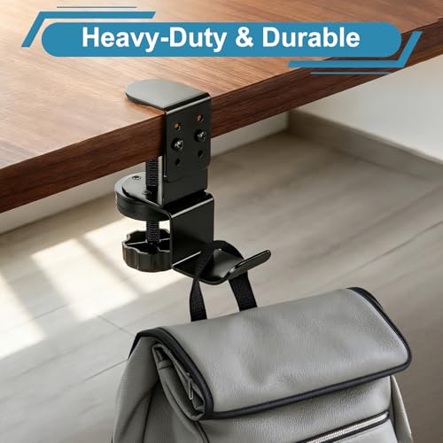 MYITYARD Clamp Mug Hooks Under Desk, Clip On Hook Cup Holder, Desktop Hanging Headphone Hook for Office, Computer Desk, Student Class Desk, Cabinet - color: Desk Hooks