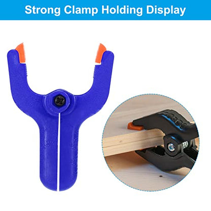 PATIKIL 2 Inch Spring Clamps, 4 Pack Plastic Flexible Anti-slip Strong Backdrop Clamp Clips for Stand DIY Project Photography Studio Craft, Blue - color: Blue