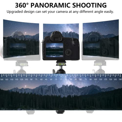 Tripod Mini Ball Head 360 Degree Rotating Panoramic Ballhead with 1/4" Screw Quick Shoe Plate, for Tripod Monopod Slider DSLR Camera Camcorder,Max Load up to 5 kg/ 11lb - size: 1/4" quick shoe plate