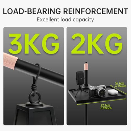 Extendable Camera Desk Mount Stand, Detachable Tray Clamp-on Shelf Tabletop C-Clamp 1/4" Screw Ball Head Steel Bracket for DSLR Camera, Ring Light, Live Stream, Vlog, Online Teaching,Photography - style: Clamp Stand + Tray
