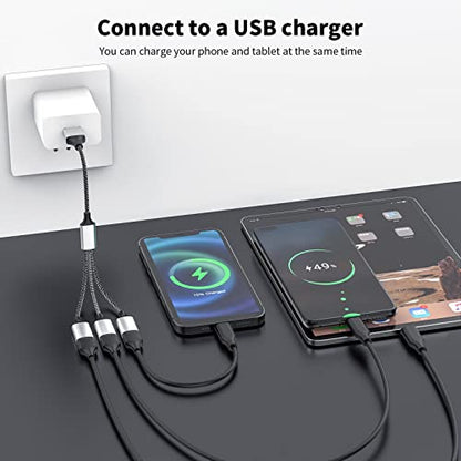 Fidioto 6.6Ft USB Cable - 1 Male to 3 Female Adapter Compatible with Webcam, Camera, Phone, USB Hub, Mouse, Keyboard, Printer, Hard Drive, Headset, Xbox - style: 1 in 3 out-6.6ft
